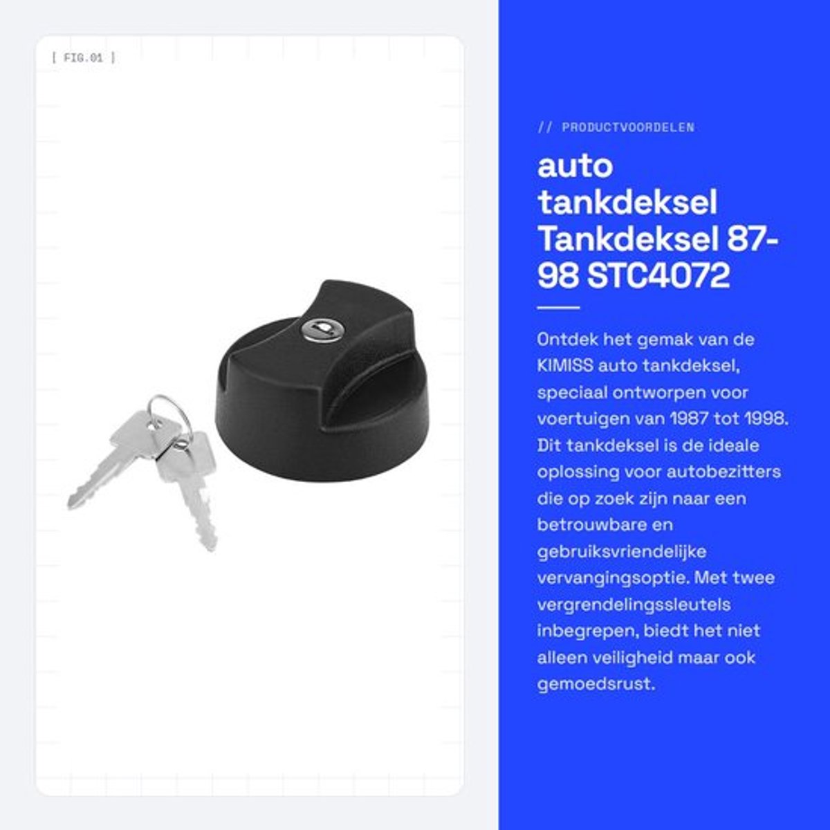 Tankdeksel Eenvoudig te Installeren - Auto Tankdeksel - Vergrendelingssleutels - Stofbestendig - Robuust Design - Geavanceerde Afdichtingstechnologie - Brandstoftankdop