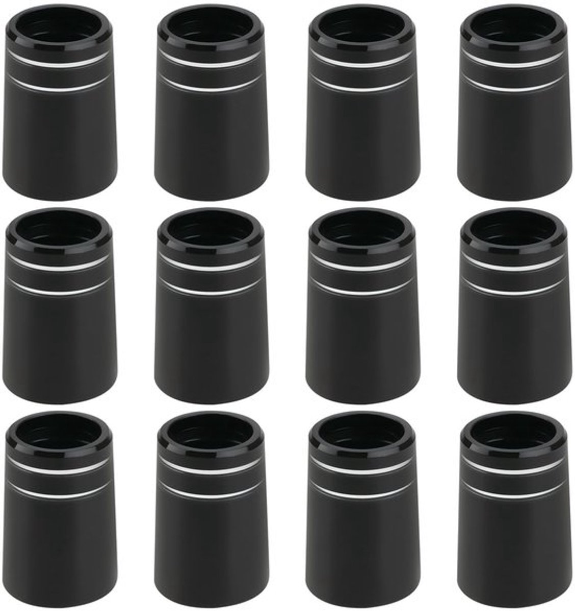 Golf Ferrules 12 Stuks - Dubbele Zilveren Ring - Rubber Mouw - Conische Ferrule - Golf Club Onderdelen - 9,5 x 19 x 13,6 mm - Golfclub Onderdelen