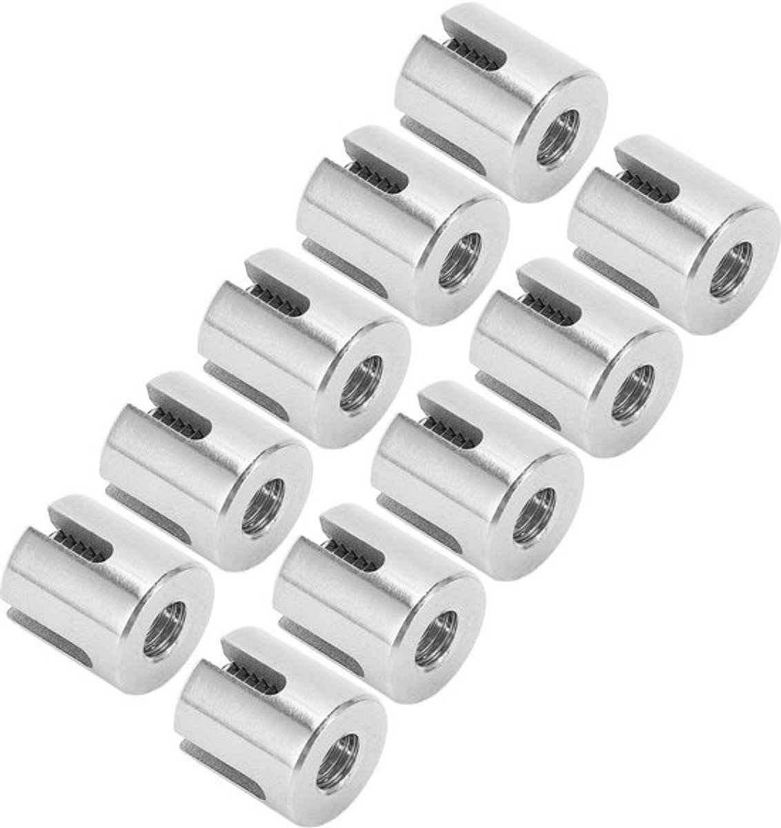 Kruiskabelklem Roestvrij Staal 316 - 10 Stuks - Hoge Sterkte - Eenvoudig te Installeren - Relingklembevestiging - Compact Formaat - Kabelrailklem