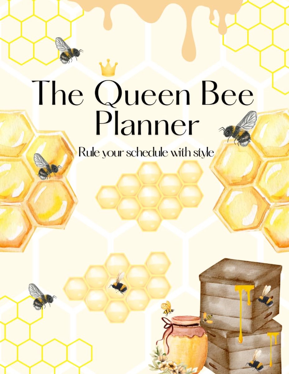SnelShoppen - The Queen Bee Planner - Agenda voor 2024, A5 formaat, stijlvol ontwerp, perfecte organisatie tool voor werk, school, en persoonlijke pla
