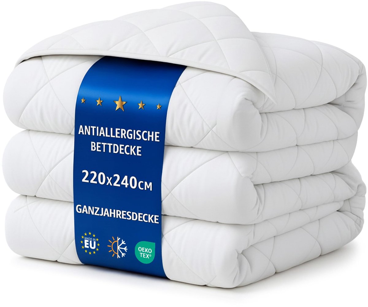 SnelShoppen - Dekbed zonder Overtrek 240 x 220 cm - All-Season Gewatteerd Microvezel Dekbed - Oeko-Tex Certificaat - Ideaal voor Comfortabel Slapen in