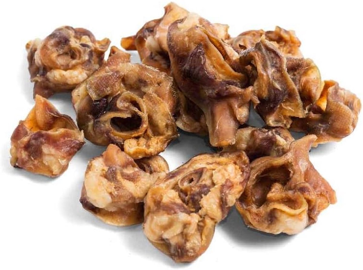 SnelShoppen - 1000g Varkensoren Binnenstukken voor Grote Honden | Natuurlijke Hondensnacks 1kg | Gezonde Kausnacks voor Honden