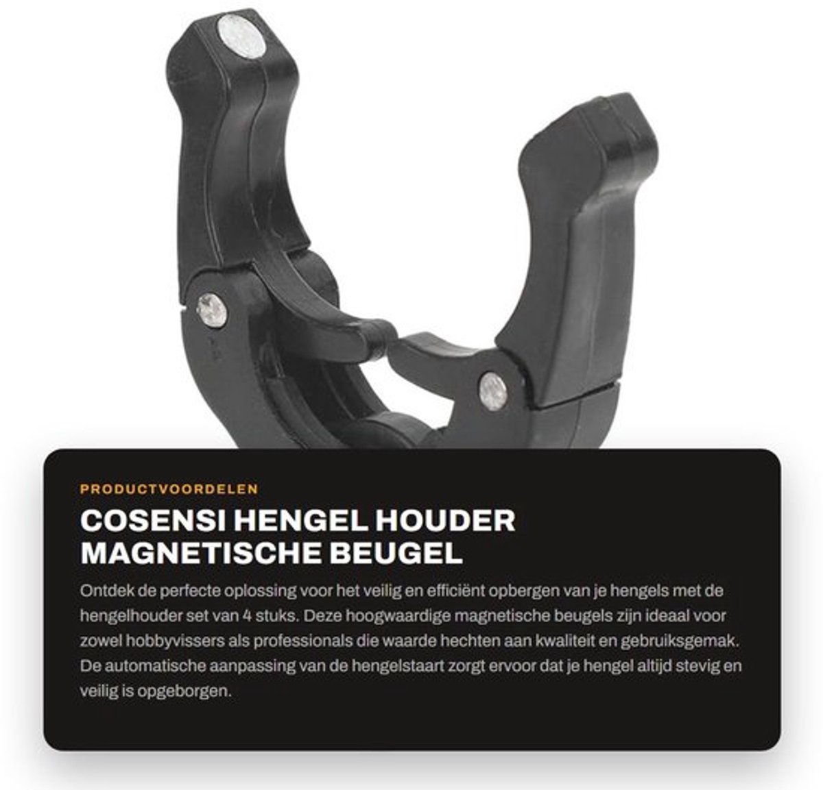 Hengelhouder Stevig en Duurzaam - Magnetische Beugel - 4 Stuks - Lichtgewicht - Professioneel Ontwerp - Hoogwaardig ABS - Vissenaccessoires