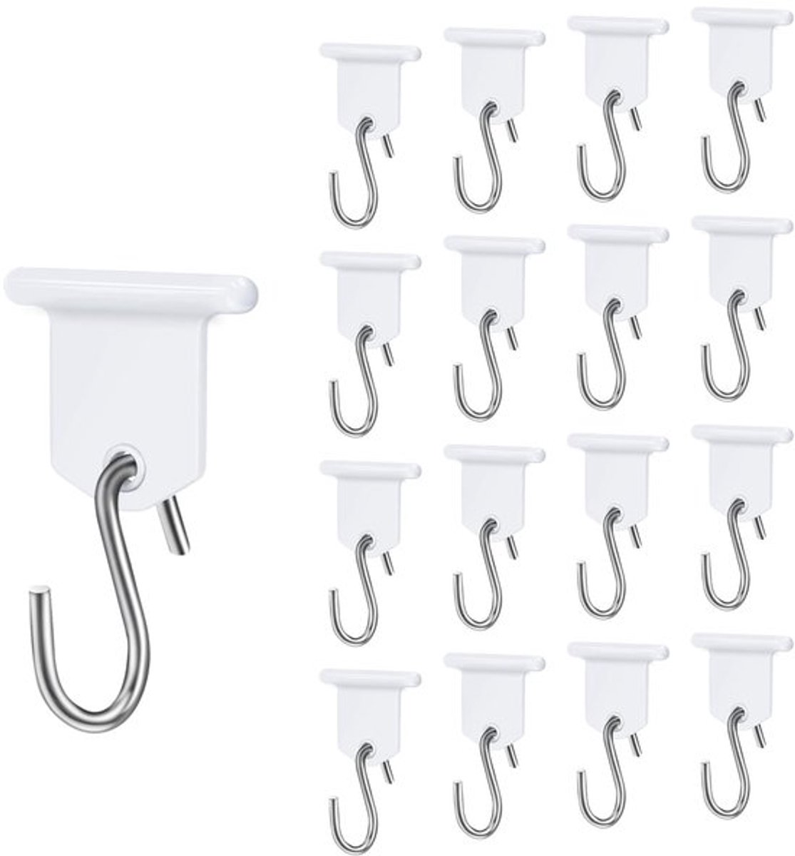 Luifelhaken - Camping haken - 17 stuks - Wit - S-haken voor luifel - Accessoires voor camper en caravan