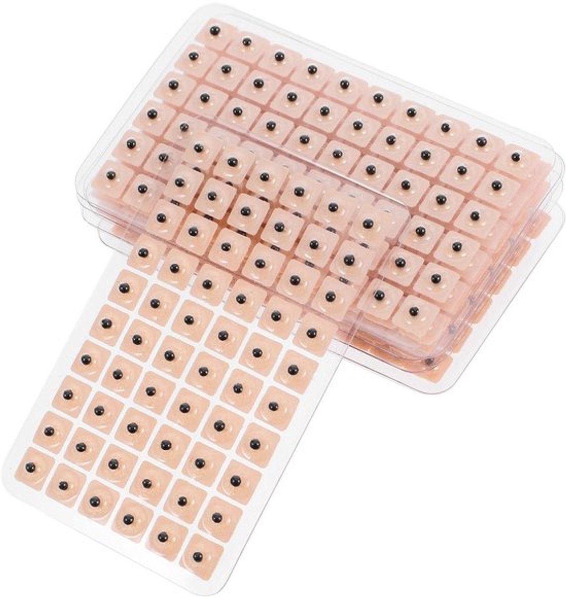 Acupunctuurpleisters 600 stuks - Oorzaadpleisters - Wegwerppleisters - Acupressuur - Oorpleisters - Synthetisch materiaal - 8,3 x 5,5 x 0,5 cm