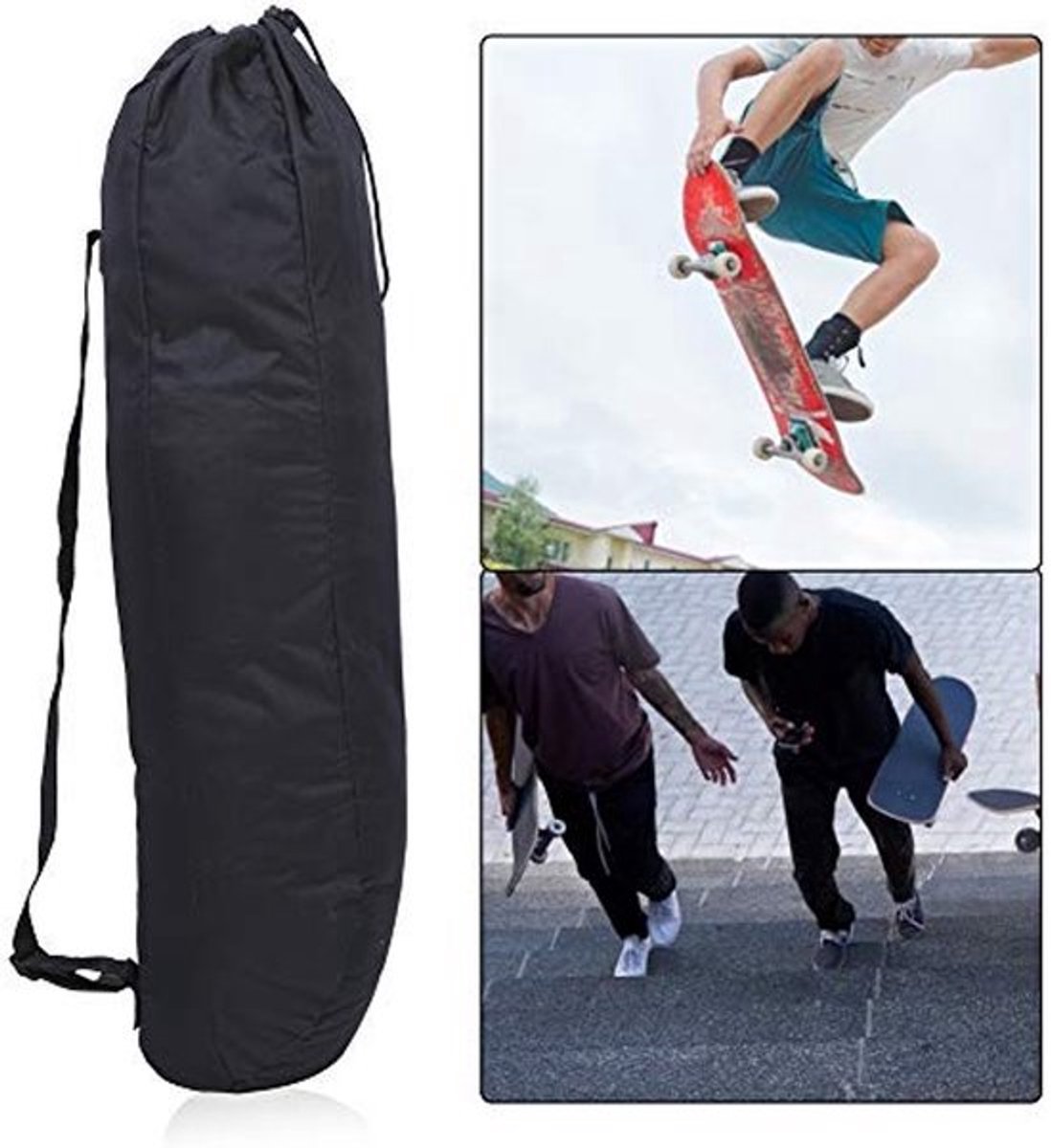 Longboard-draagtas - 600D Oxford - Verstelbare Riem - Antislip - Lichtgewicht - Duurzaam - Eenvoudige Opslag - Skateboardtas