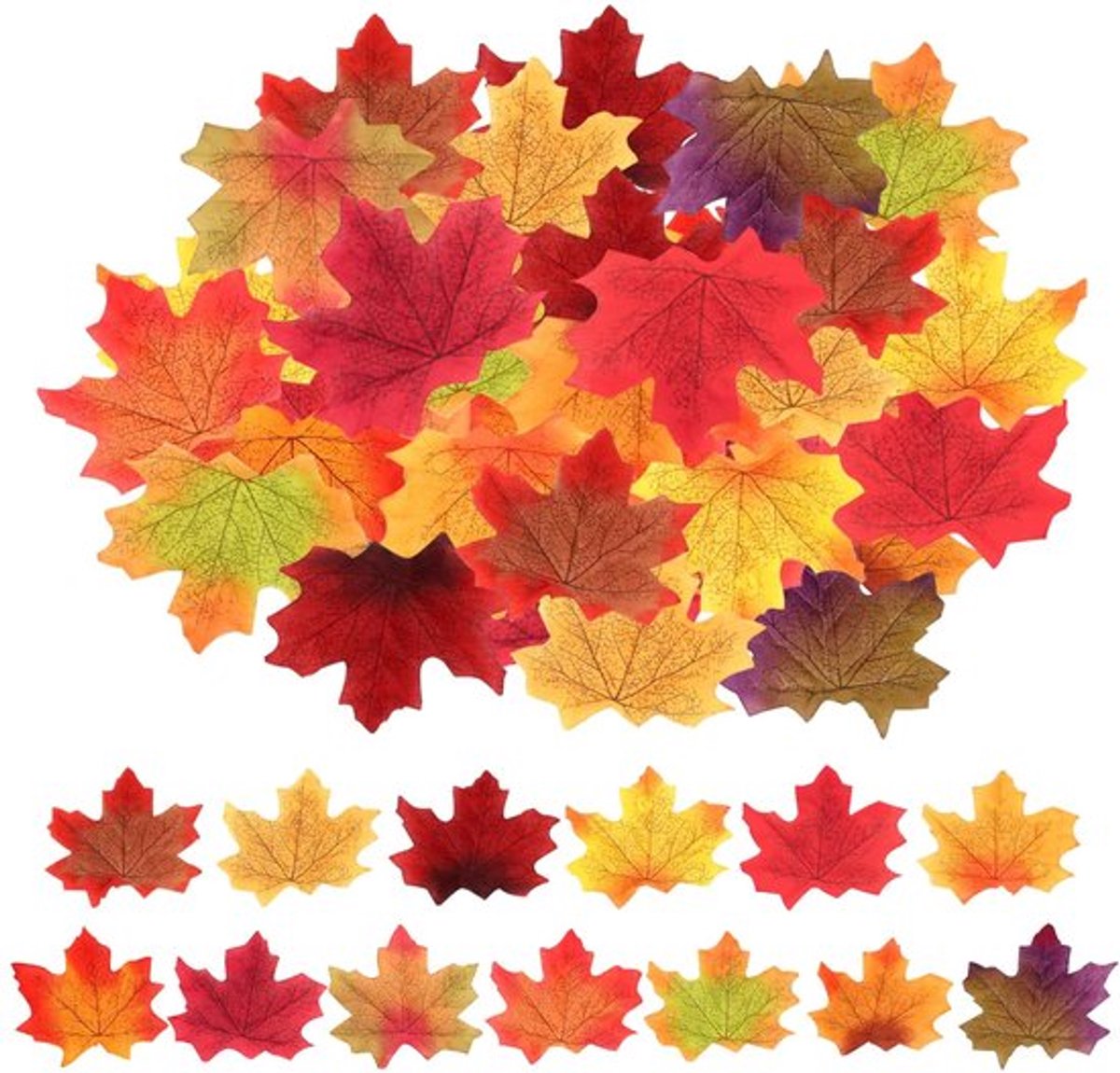 Esdoornbladeren 300 stuks - Herfst Decoratie - Gesimuleerde Bladeren - Tafeldecoratie - Duurzaam Materiaal - Gemengde Kleuren - Herfstdecoratie