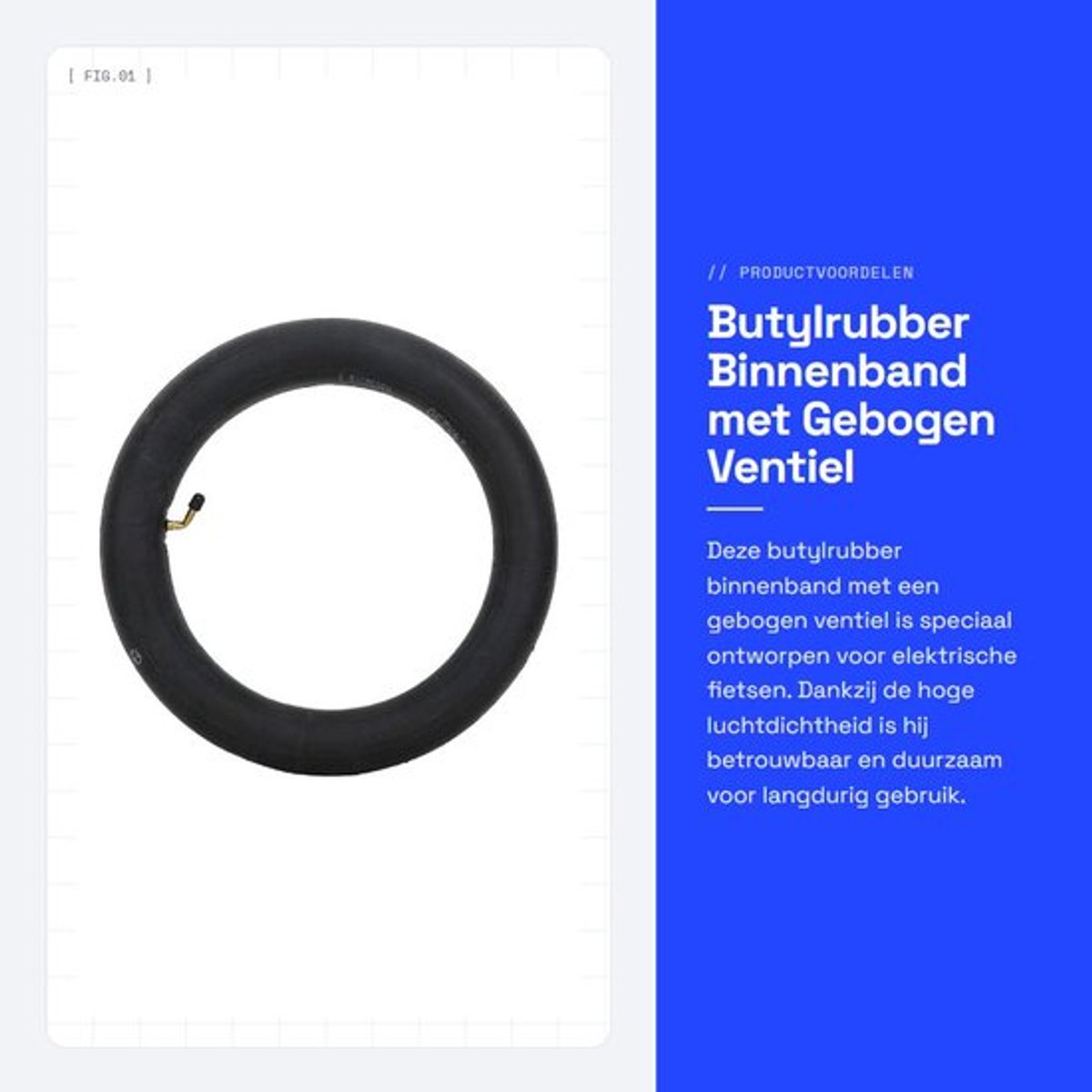 Butylrubber Binnenband met Gebogen Ventiel voor E-bikes