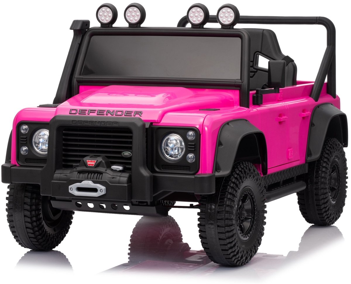 Land Rover Defender 110 SVX Oldtimer - Elektrische Kinderauto - 12V - met Afstandsbediening - Roze