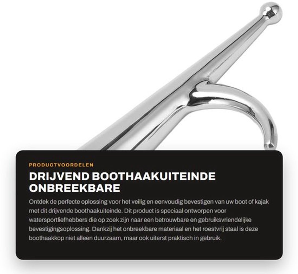 Boothaakuiteinde Roestvrij Staal - Onbreekbaar - Stevig - Gemakkelijk te Gebruiken - Voor Boot/Kajak - Boothaak