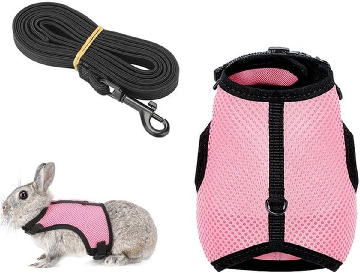 Gilet voor Cavia's - Verstelbare Riem - Lijn voor Konijnen/Hamsters - Zacht/Comfortabel - Ademend/Makkelijk aan te trekken - Robuust tegen Slijtage - Huisdierharnas