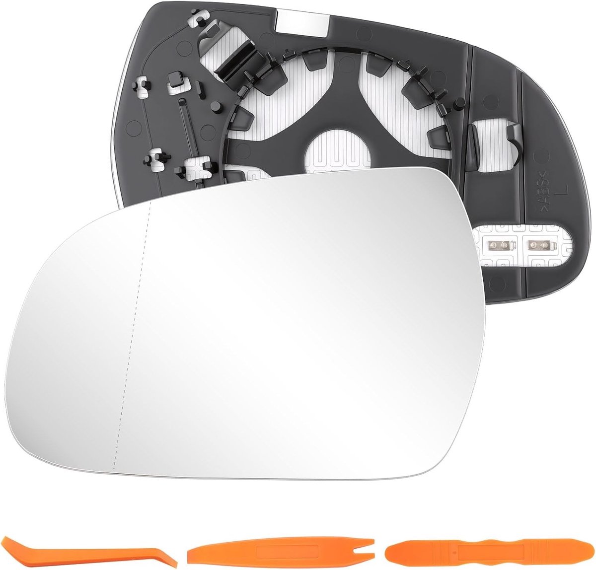 Buitenspiegelglas voor Audi A3, A4 en A5 (2010-2016) - Verwarmd en Asferisch Zijspiegelglas voor Bestuurderszijde, Reservespiegelglas met Breigijzer