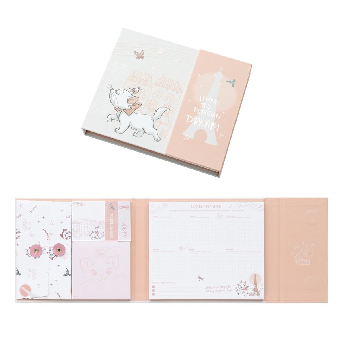 Grupo Erik Disney The Aristocats - Bonjour Marie Weekly With Adhesive Notes Planner - Multicolours