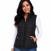 Slim Fit Bodywarmer Dames - Sportief en Casual - Zwart - Vest