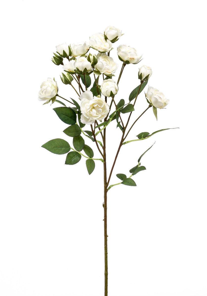 Emerald Kunstbloem Roos mini 57cm wit - Kunstplant voor binnen
