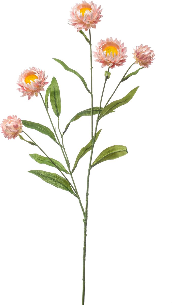 Emerald Kunstbloem Strobloem 70cm roze - Kunstplant voor binnen