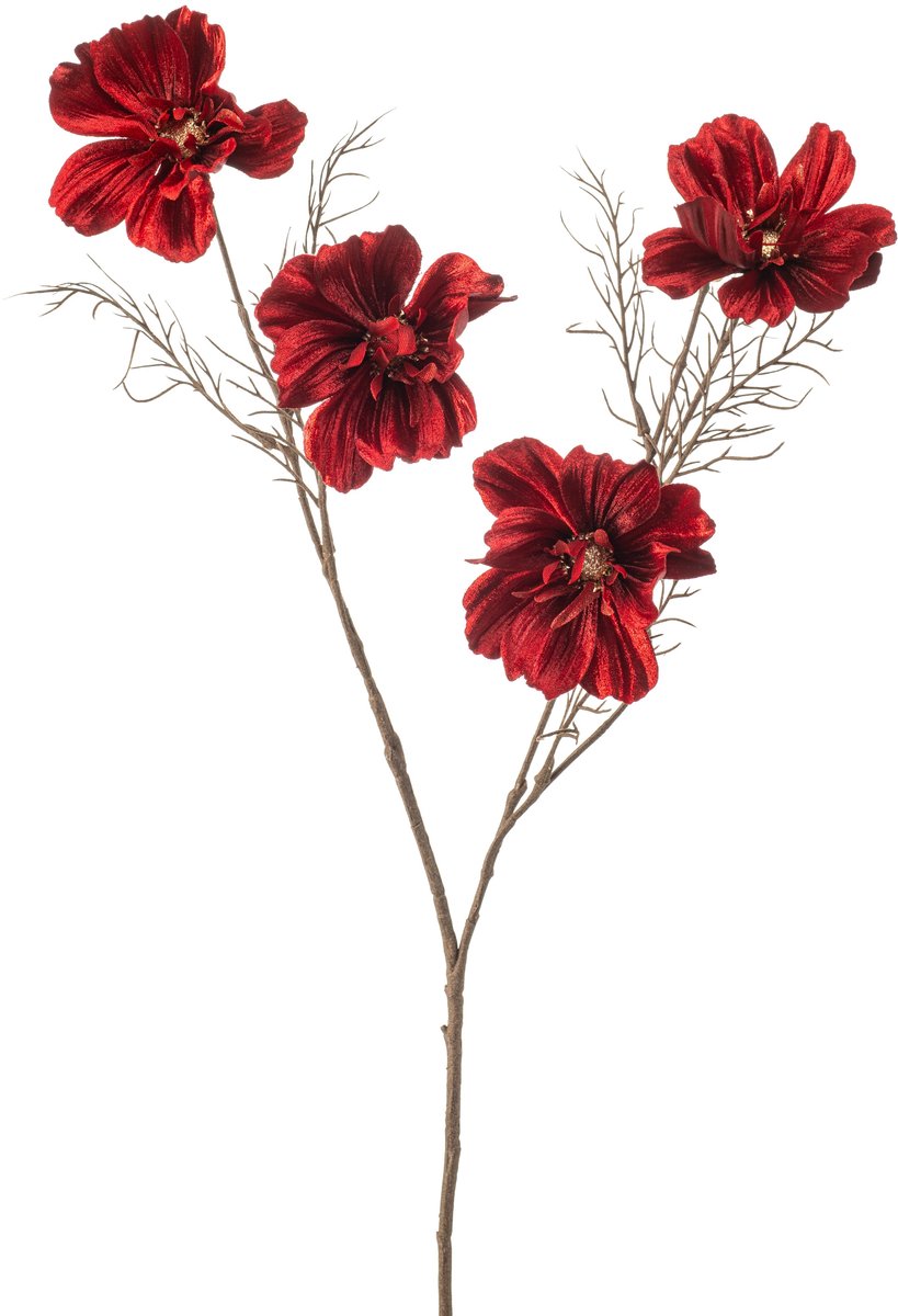 Emerald Kunstbloem Cosmos velvet 83cm rood - Kunstplant voor binnen