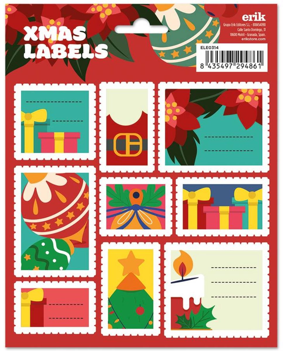 Grupo Erik - Christmas Tree Christmas SelfAdhesive Labels Zelfklevende etiketten - Multicolours