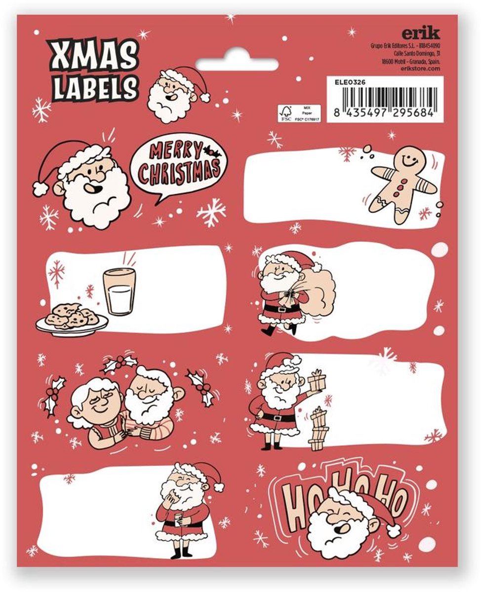 Grupo Erik - Christmas Ho Ho Ho Stickers Zelfklevende etiketten - Multicolours