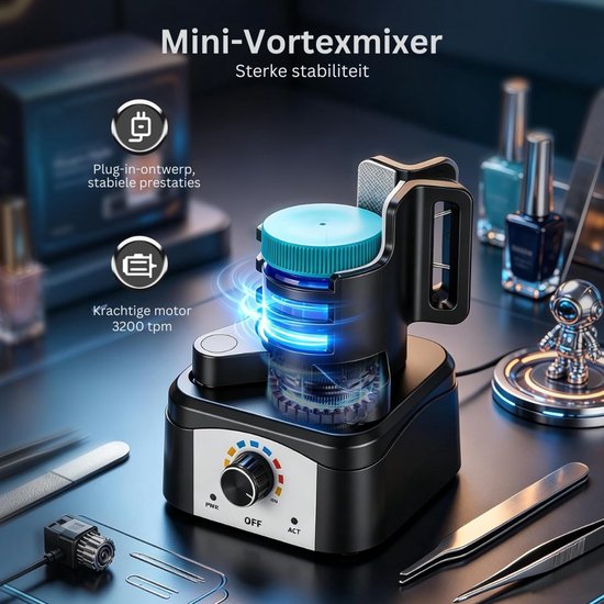 ApexArte® Draadloze Inkt Mixer - Kleur Mixer Shaker - Tattoo Inkt Mengen - Zwart van ApexArte — afbeelding 3