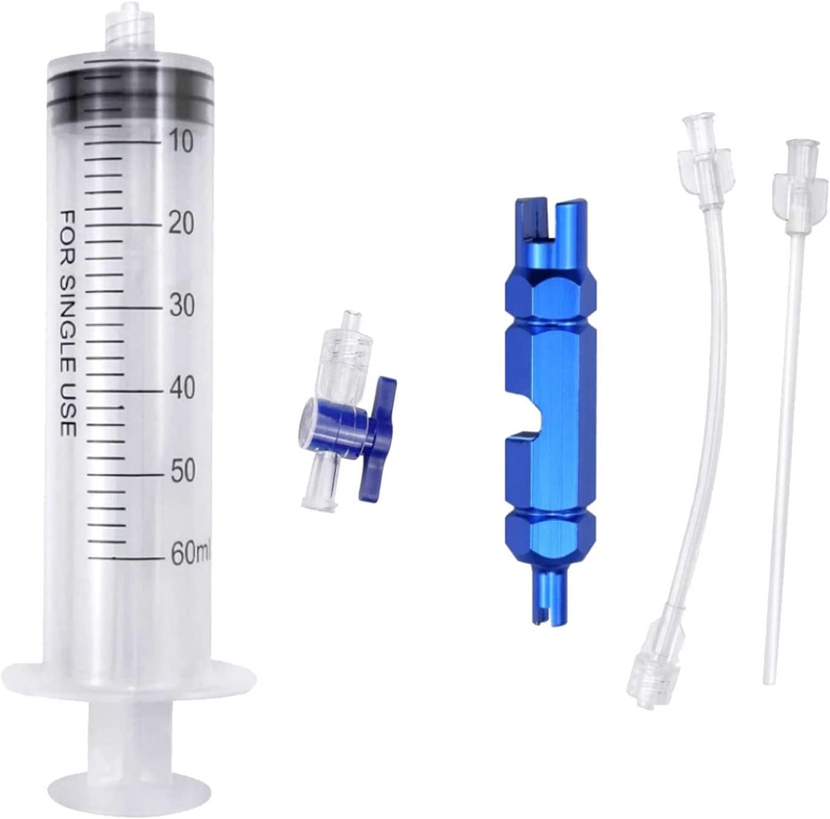 Bandenafdichtmiddel Spuit - Tubeless Injector - Fietsband Reparatie - Gebruiksvriendelijk Ontwerp - 60 ml - Doorzichtig