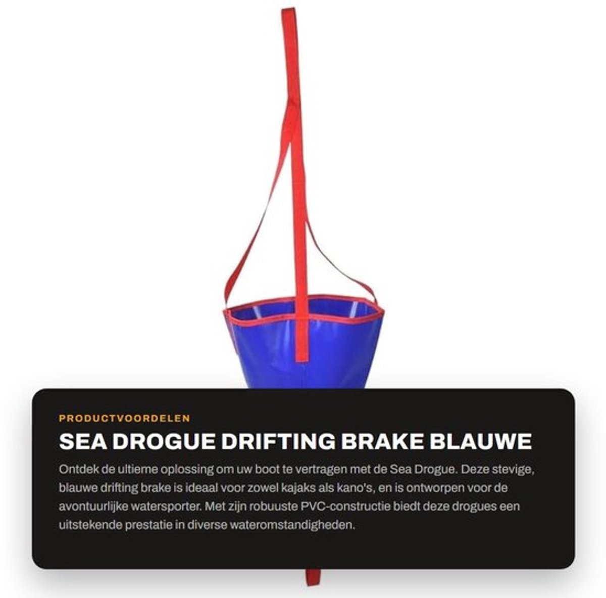 Sea Drogue Heavy Duty - Drijfanker - PVC - Slijtvast - Corrosiebestendig - Versterkte band - Verminderde snelheid