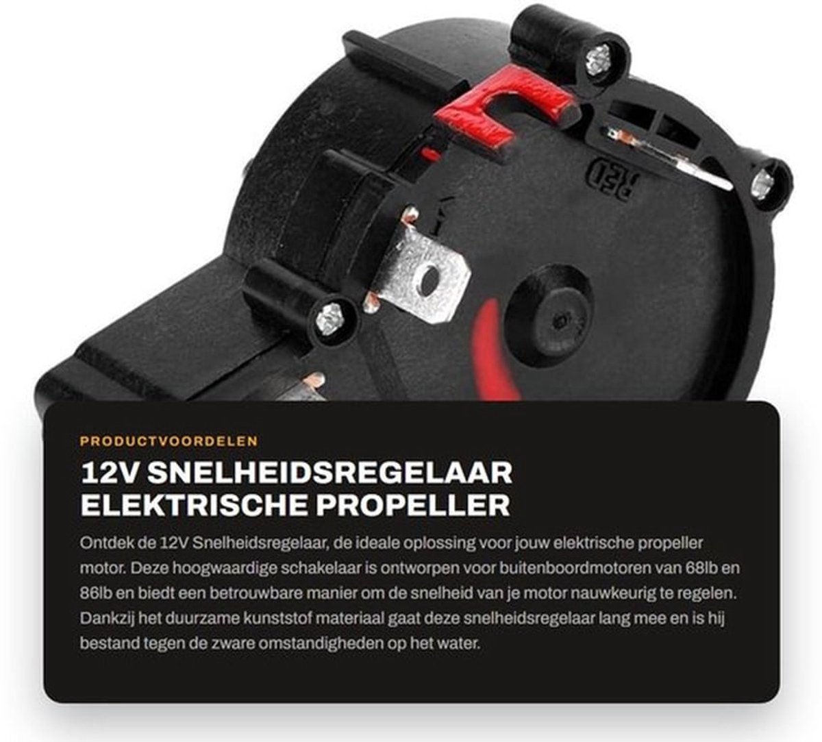 12V Snelheidsregelaar - Elektrische Propeller Motor Schakelaar - Duurzaam en Robuust - Geschikt voor Buitenboordmotor - Accessoire voor 6...