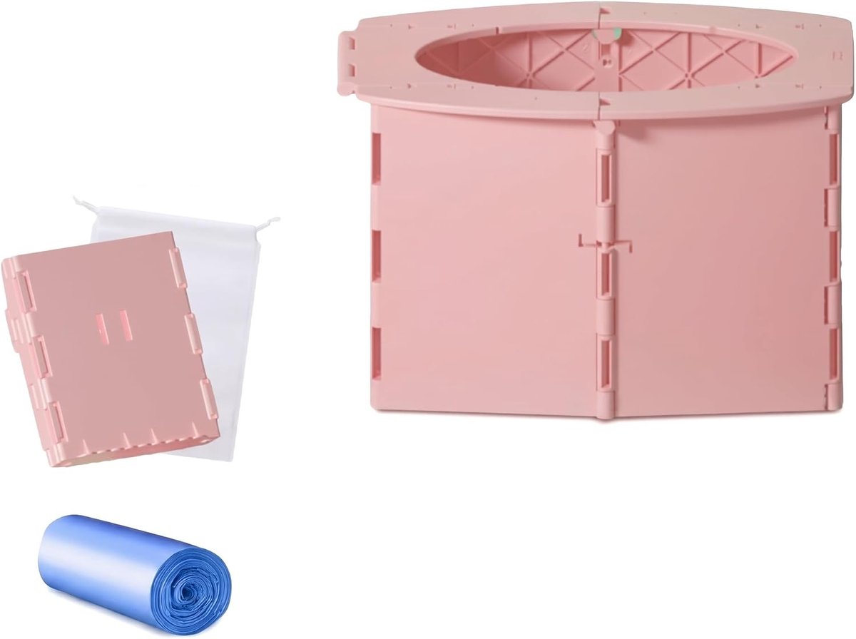 Opvouwbaar potje - draagbaar kindertoilet - roze - ideaal voor onderweg - SnelShoppen