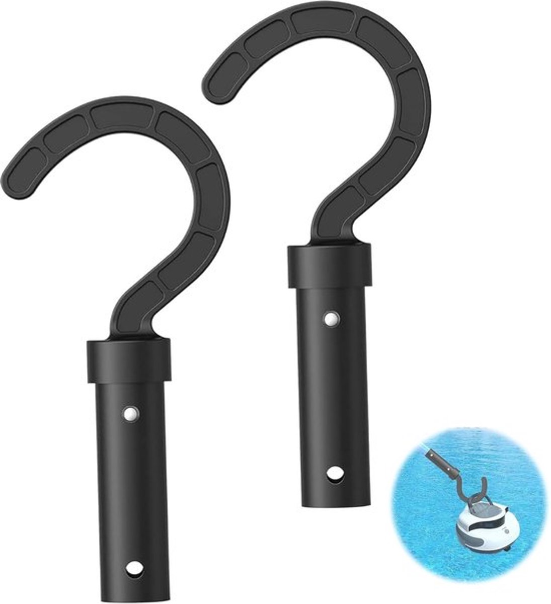 Zwembadrobot Haken - Reinigingsaccessoires - Zwembad Onderhoud - Universele Compatibiliteit - 20x9 cm - Zwart