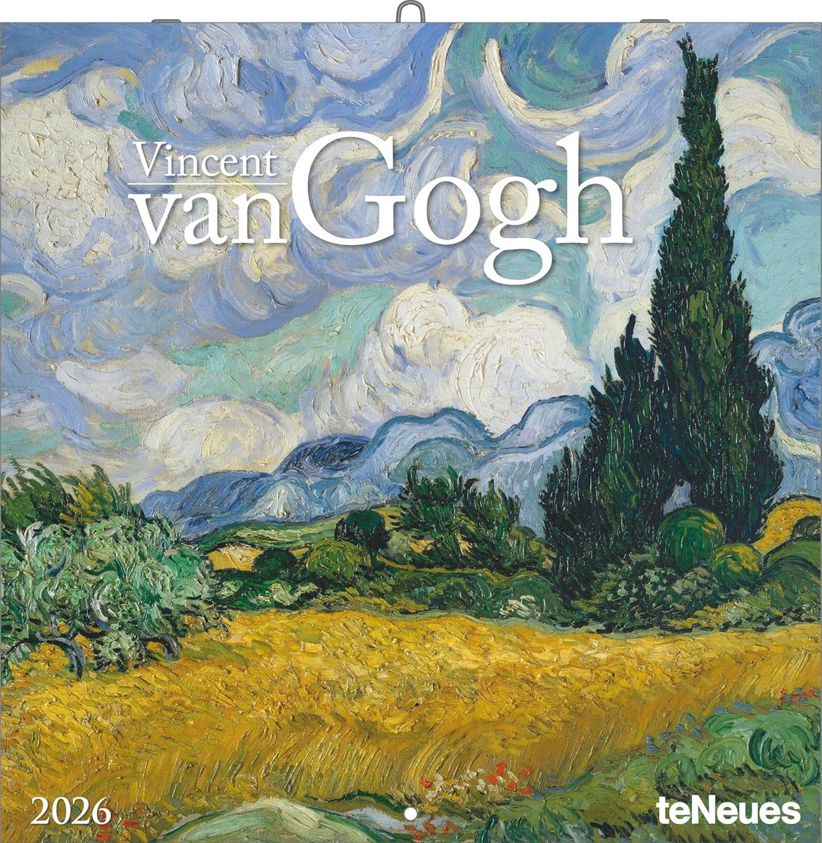 SnelShoppen - Kunst-Wandkalender 2026 | Vincent van Gogh Meesterwerken 30x30 cm (30x60 cm geopend) | Perfect voor kunstliefhebbers en decoratie