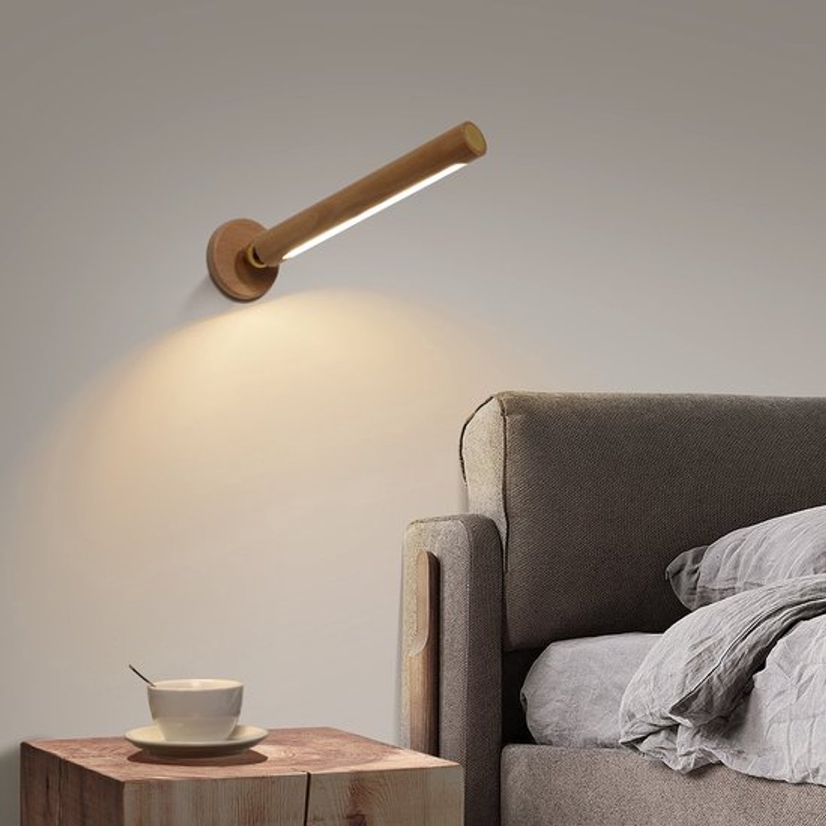 Draaibare wandlamp, eenvoudige USB-nachtlamp, ganglamp, trapgat sfeerlamp, 360 graden draa