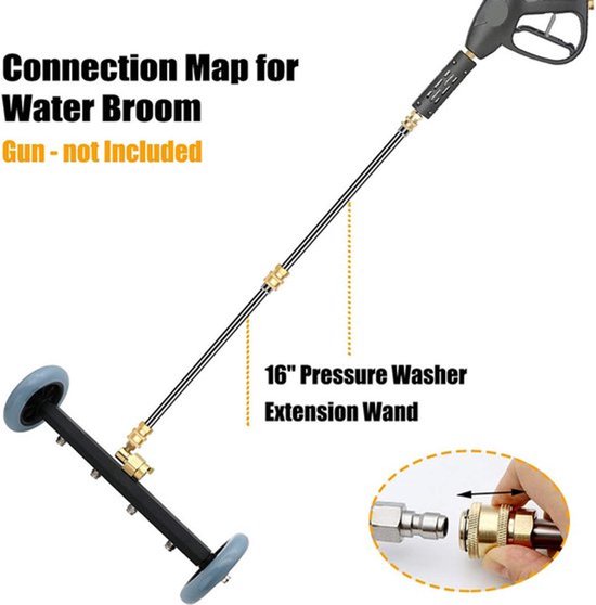 16-inch oppervlaktereiniger, autochassisreiniger, multifunctionele waterbezem 4000 psi - Oranje (sproeier niet verwijderbaar) van Merkloos	 — afbeelding 2