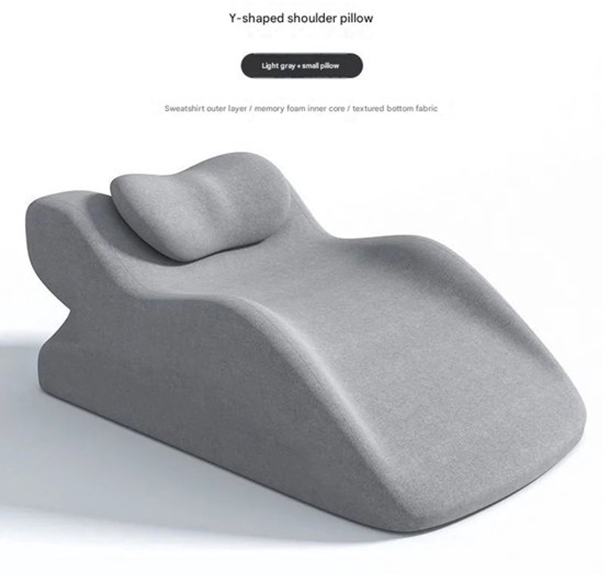 Lichtgrijs [met kussen] bed slaapkussen voor meerdere posities, multifunctioneel kussen om op te liggen.