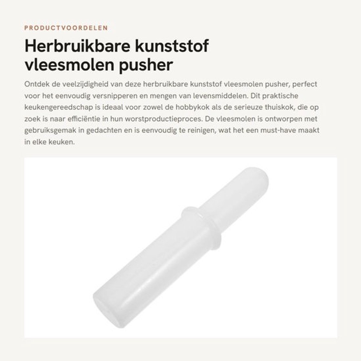 Vleesmolen Herbruikbare Kunststof - Vleesstamper 21,5 cm - Praktisch Keukengereedschap - Eenvoudig Reinigen - Comfortabel Gebruik - Efficiënte Worstproductie