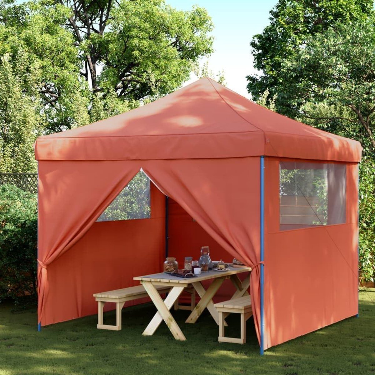 Inklapbare Partytent - Tuinpaviljoen Tent - Feesten Organiseren - Waterdicht Oxford Doek - 292 x 292 cm - Terracotta