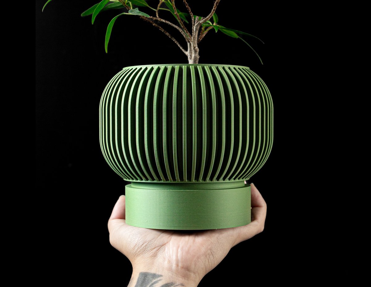 Skushy Yuso 02 Bloempot - Moderne Designpot voor Kamerplanten - Sculpturale Plantenpot voor Woonkamer en Kantoor - Premium Woondecoratie