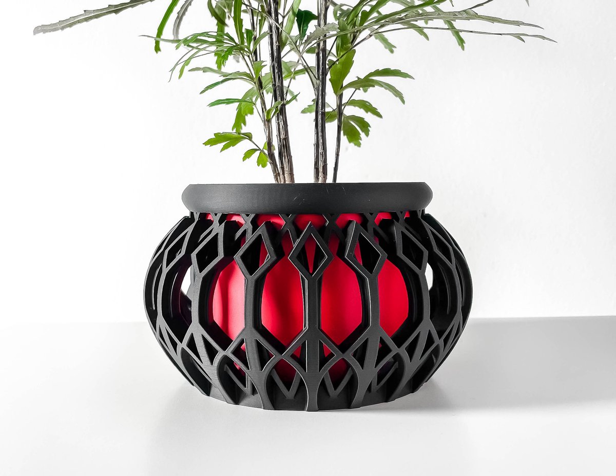 Skushy Vyre Bloempot - Moderne Designpot voor Kamerplanten - Sculpturale Plantenpot voor Woonkamer en Kantoor - Premium Woondecoratie