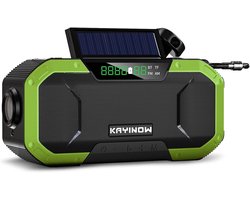 SnelShoppen - Krachtige Solar Radio, Draagbare Crank Radio met AM/FM, 5000mAh Power Bank, Oplader, Zaklamp, LED Licht, Nood SOS Alarm, Ideaal voor Cam