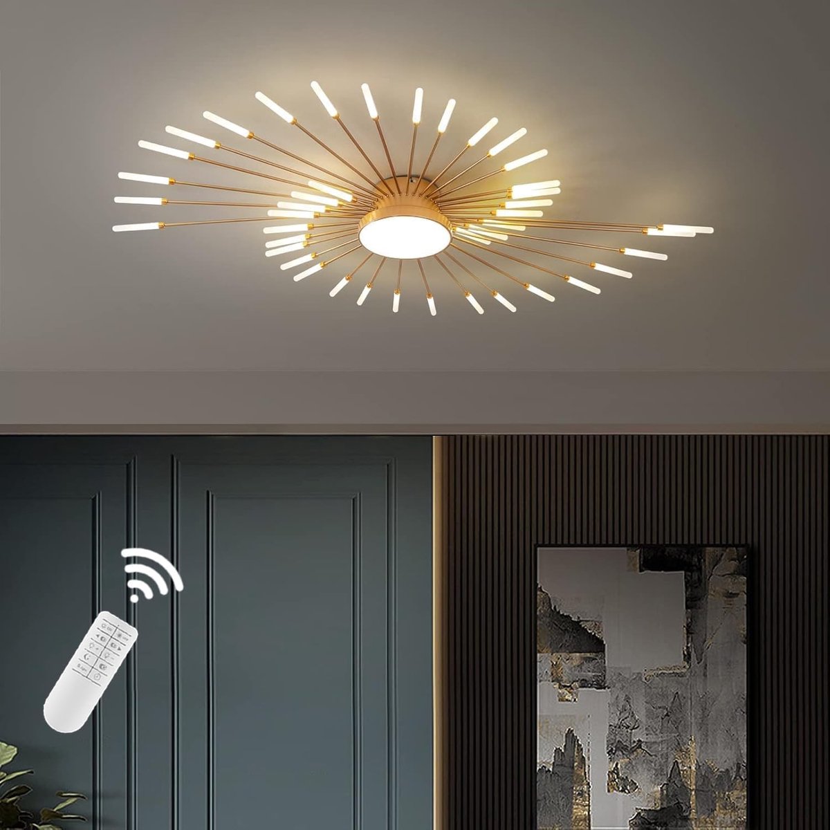 Dimbare moderne LED plafondlamp met 42 + 1 lampen, ideaal voor slaapkamer, woonkamer, keuk