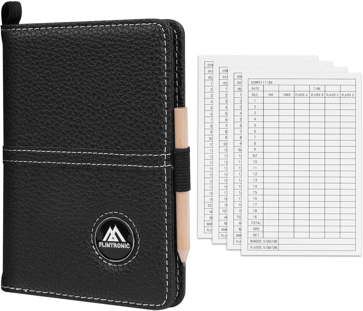 SnelShoppen - Waterproof Golf Scorecard Holder, Leren Scorecard Wallet met Pen, Compacte Golf Scorecard Cover voor Mannen en Vrouwen, Inclusief Scorca