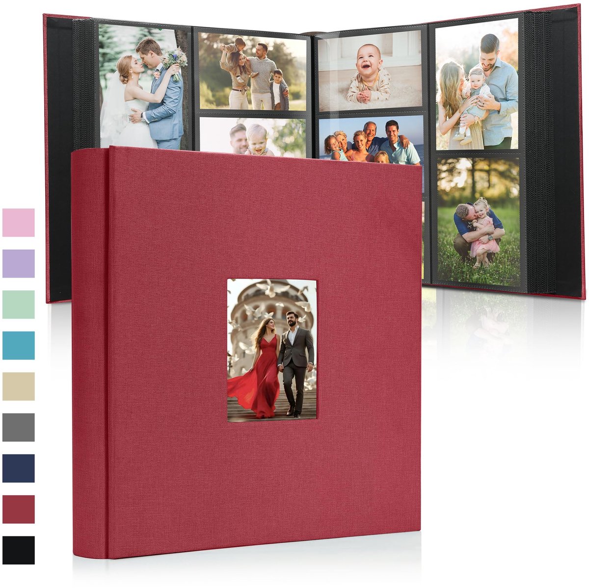 SnelShoppen - Groot Fotoalbum Insteekalbum 10x15 cm met 1000 Vakken - Linnen Fotoboek Personaliseerbaar Voor Bruiloft, Reizen, Babyherinneringen en Fa