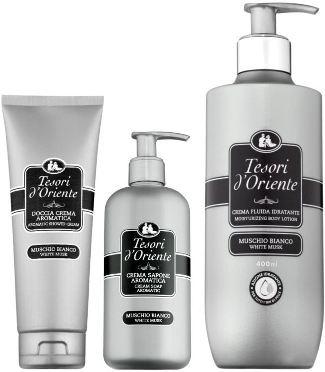 Tesori d’Oriente White Musk Set Douchecrème, Bodylotion & Handzeep