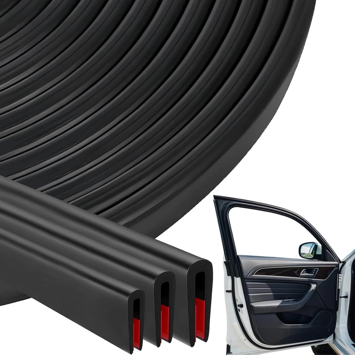 U-vormige rubberen randbescherming van 6 m voor platen, flexibel en duurzaam, geschikt voor autoportieren en vensterprofielen