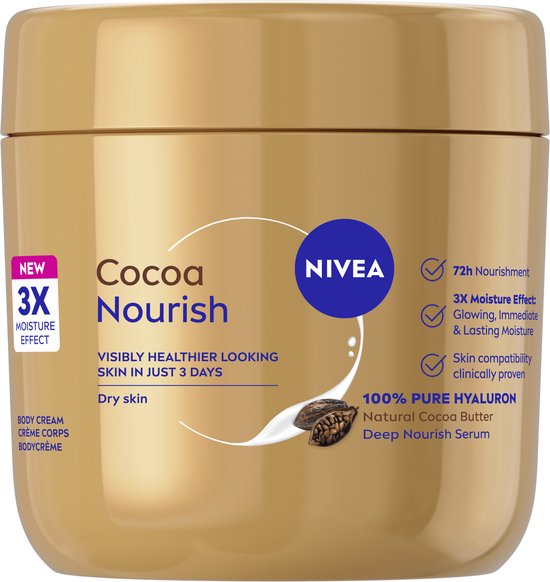NIVEA Cocoa Voedende Bodycrème - Voor de Droge Huid - met Natuurlijke...