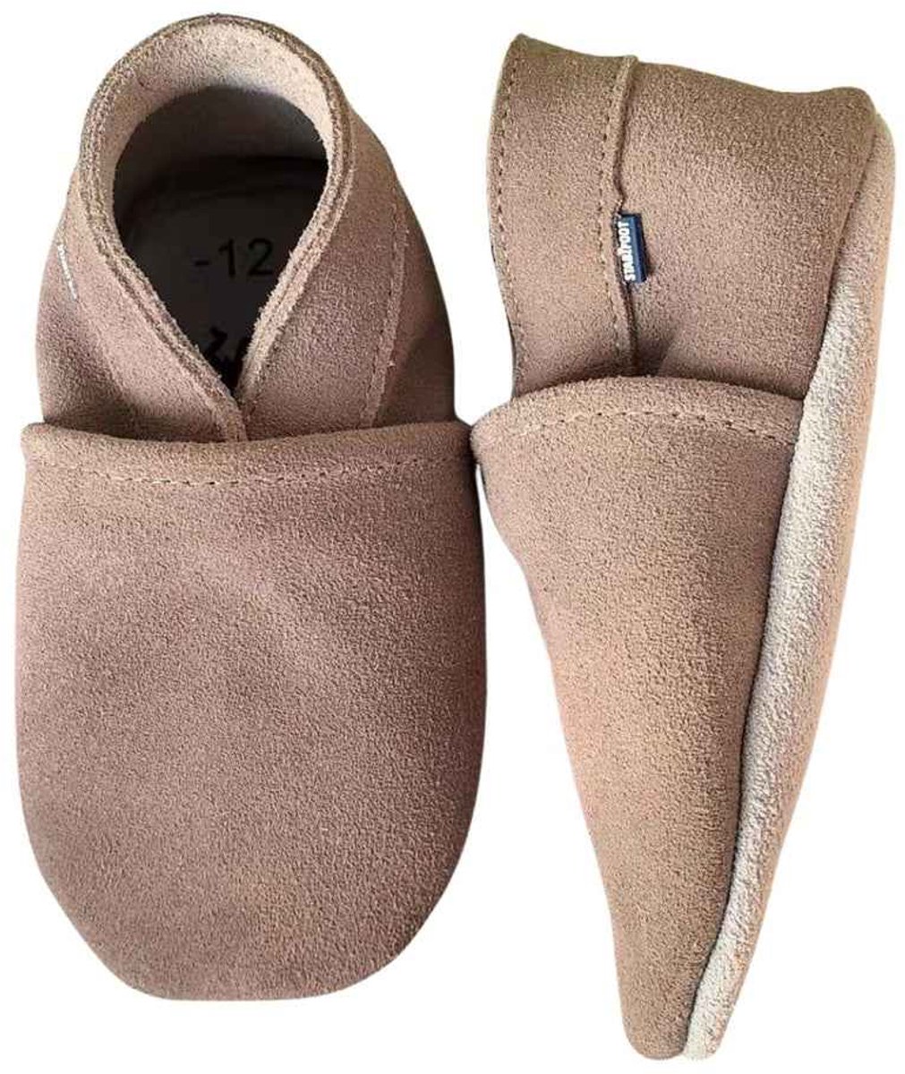 Stabifoot Babyslofjes – Zacht Leer – Cadeaudoos - Linnen zakje - Barefoot - NIQUEL 6 - 12