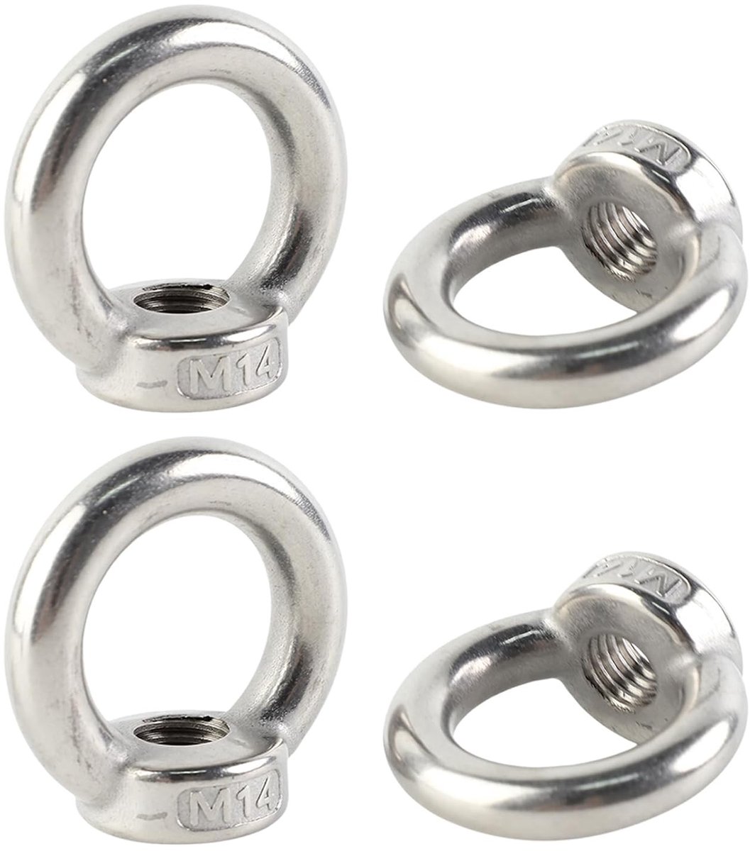 Set van 4 M14 Ringmoeren - RVS Ringogen voor Hefaccessoires, Ophangen van Bloempotten en Decoratie