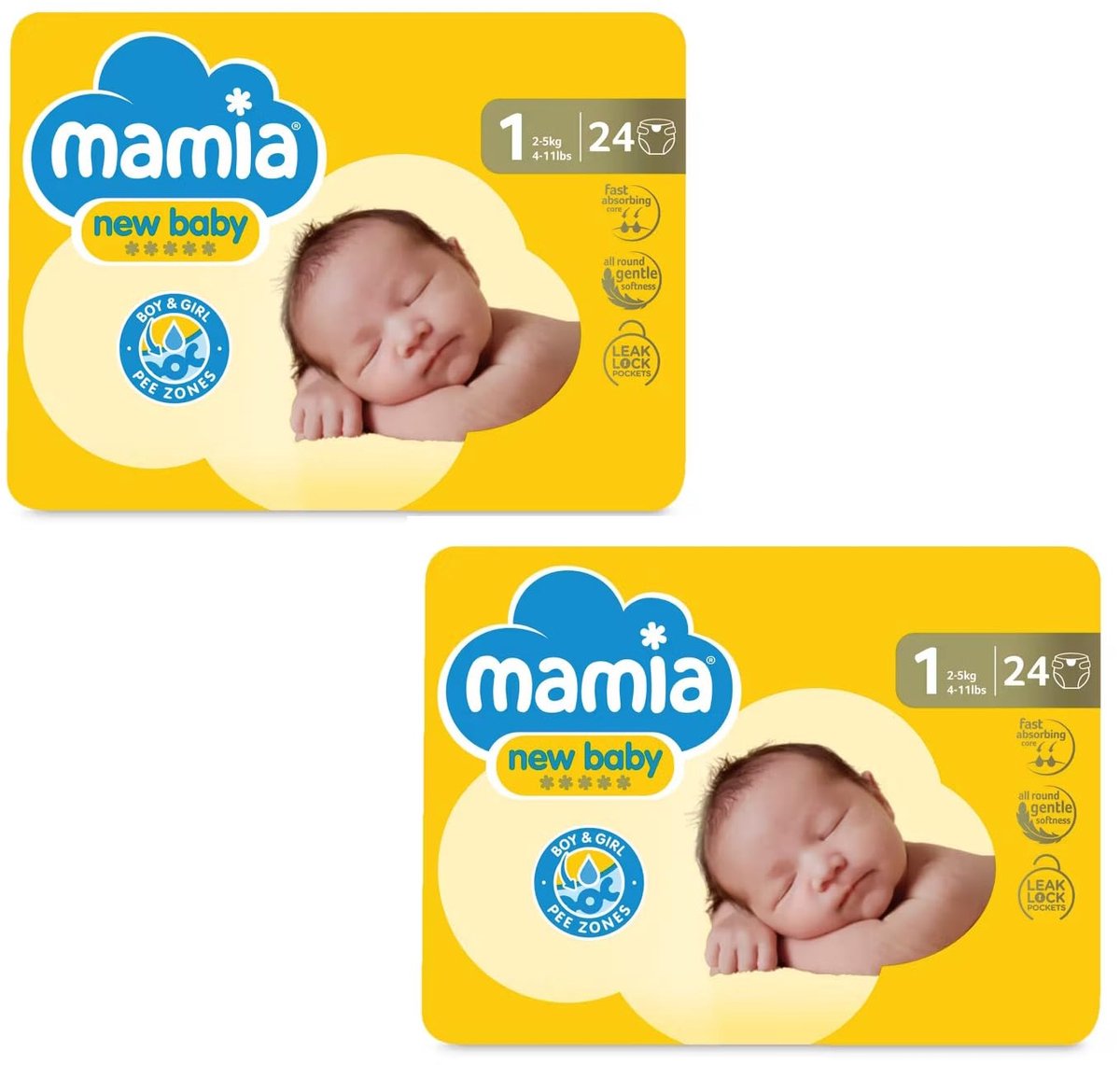 SnelShoppen - Pasgeboren Luiers Maat 1 - 48 Stuks - Super Zacht en Ademend - Ideaal voor Baby's - Kwaliteit en Comfort voor Jouw Kleintje