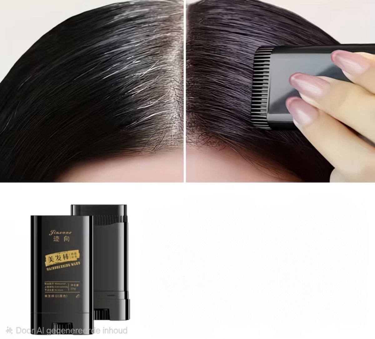3-in-1 Haarverf Stick met Kamtanden – Tijdelijke Grijsdekker | Waterproof & Zweetbestendig Kleur Zwart