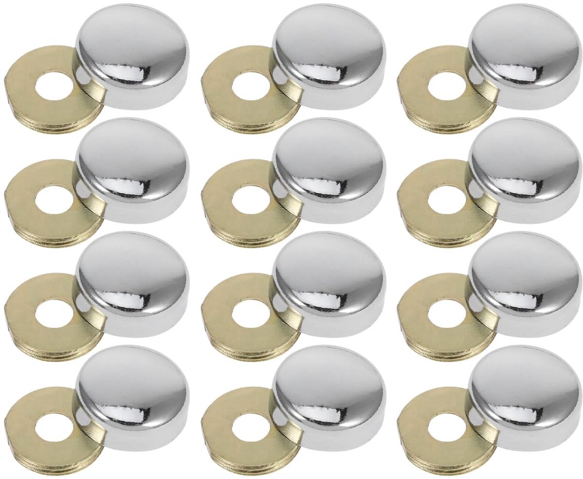 Decoratieve Schroefafdekking met Sluitring - 12 Stuks Zilver voor Meubelbouten, Ramen en Deuren