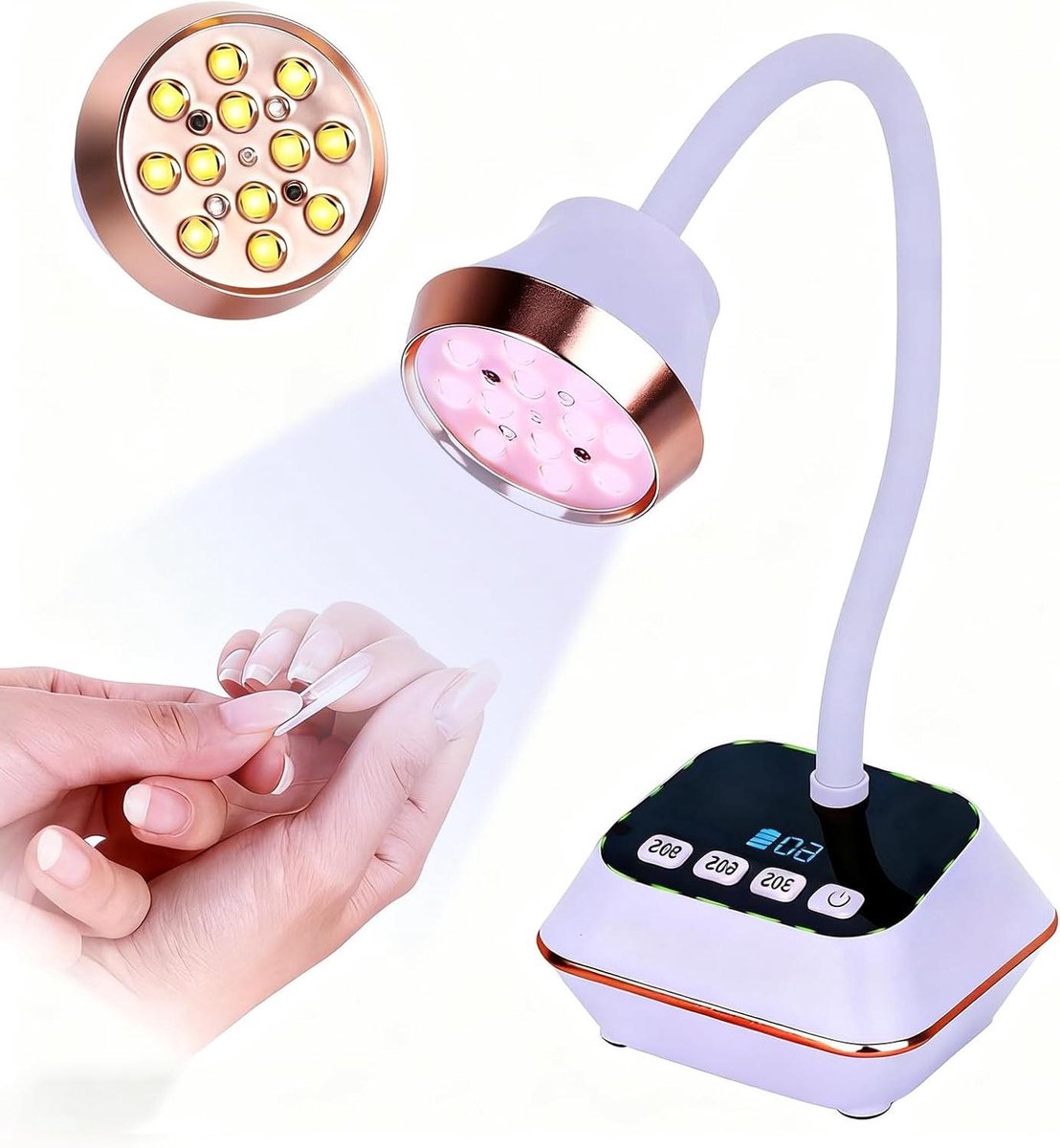 UV Nagellamp - Nageldroger - Gelnagels Uitharden - Flexibele Zwanenhals - 36W Vermogen - Paars